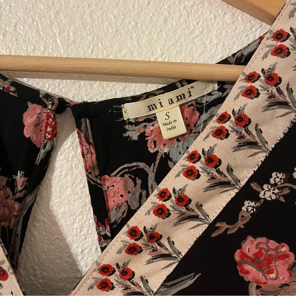 Miami Black and Red Floral Maxi Dress/romper size Small NWT - Picture 2 of 11
